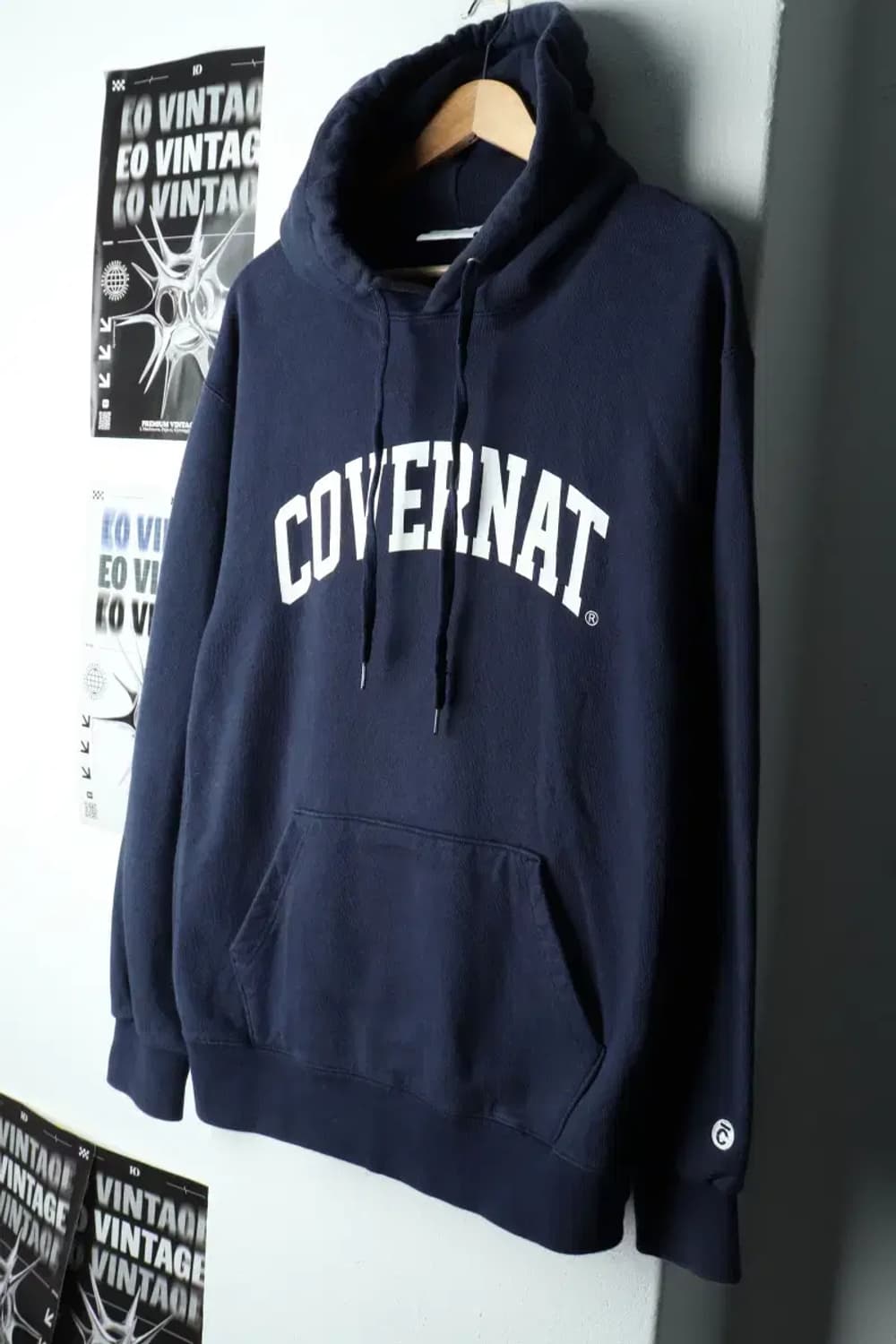 (XL) 커버낫 후드티셔츠 레터링 네이비 잘익음-15F6B 상품이미지1