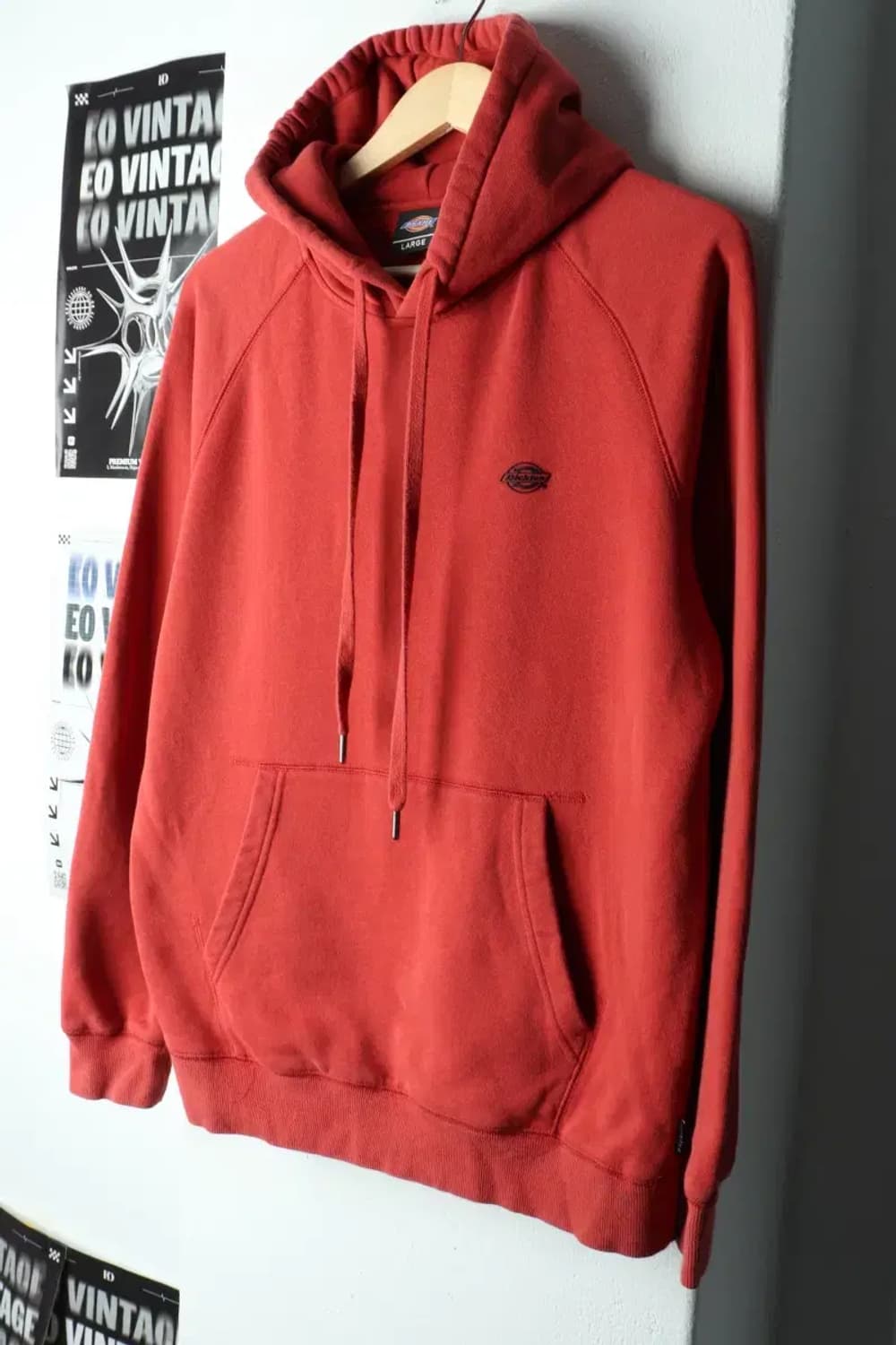 (L) 디키즈 후드티셔츠 년대 레드 기모 올드스쿨-15F6F 상품이미지1
