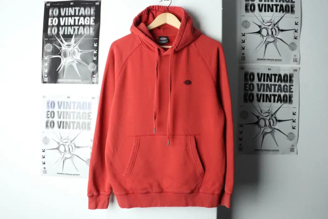 (L) 디키즈 후드티셔츠 년대 레드 기모 올드스쿨-15F6F 상품이미지2