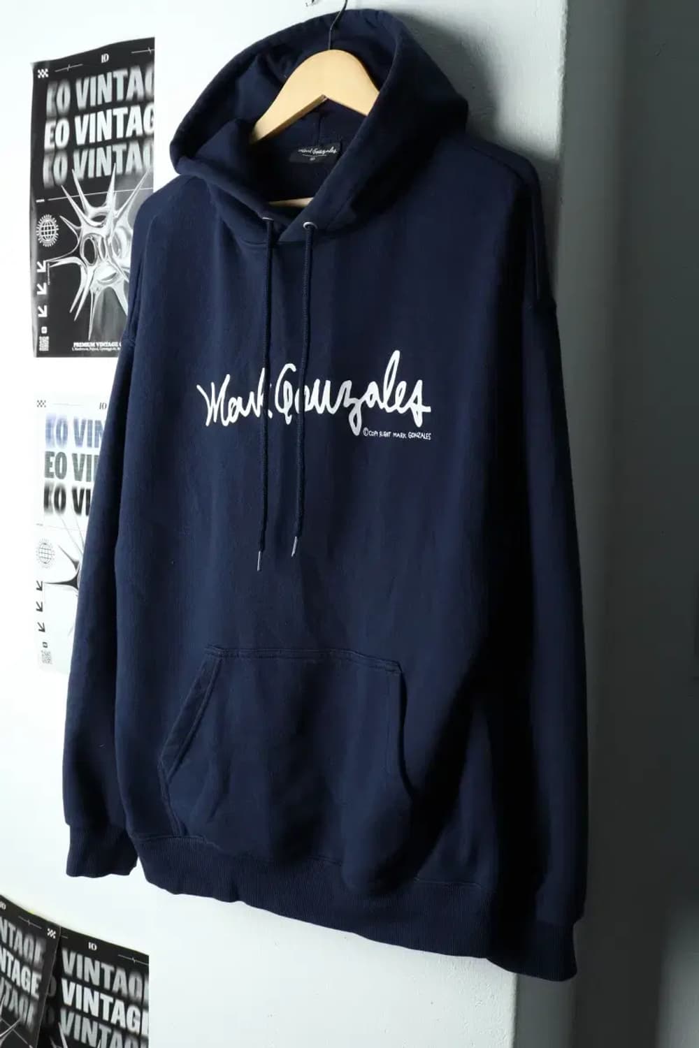 (M-L) 마크곤잘레스 후드티셔츠 빅로고 네이비 올드스쿨-15F70 상품이미지1