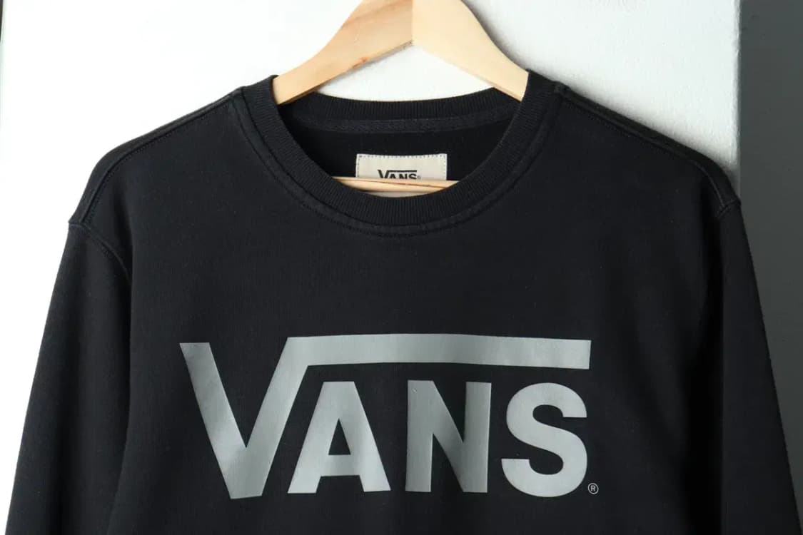 (M-L) 반스 맨투맨 티셔츠 빅로고 기모 블랙-15F77 상품이미지3