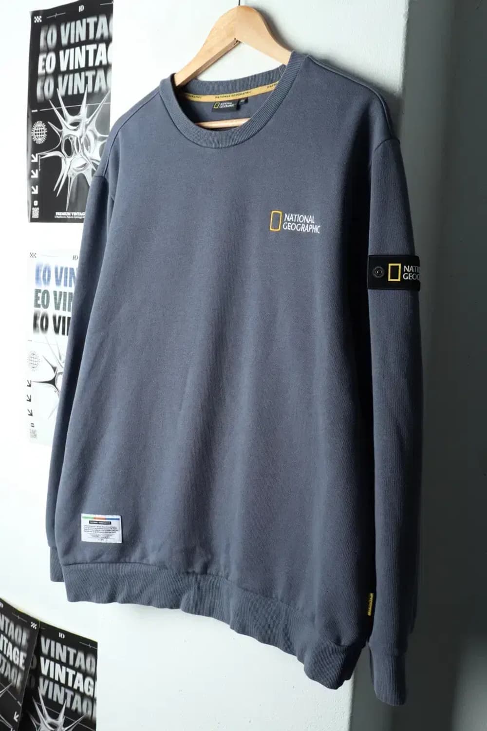 (2XL) 내셔널지오그래픽 맨투맨 티셔츠 빅사이즈 차콜-15F78 상품이미지1
