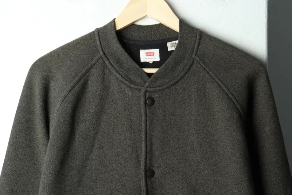 (M-L) 리바이스 집업 바람막이 점퍼자켓 그린 봄버 빅자수-15F7A 상품이미지3