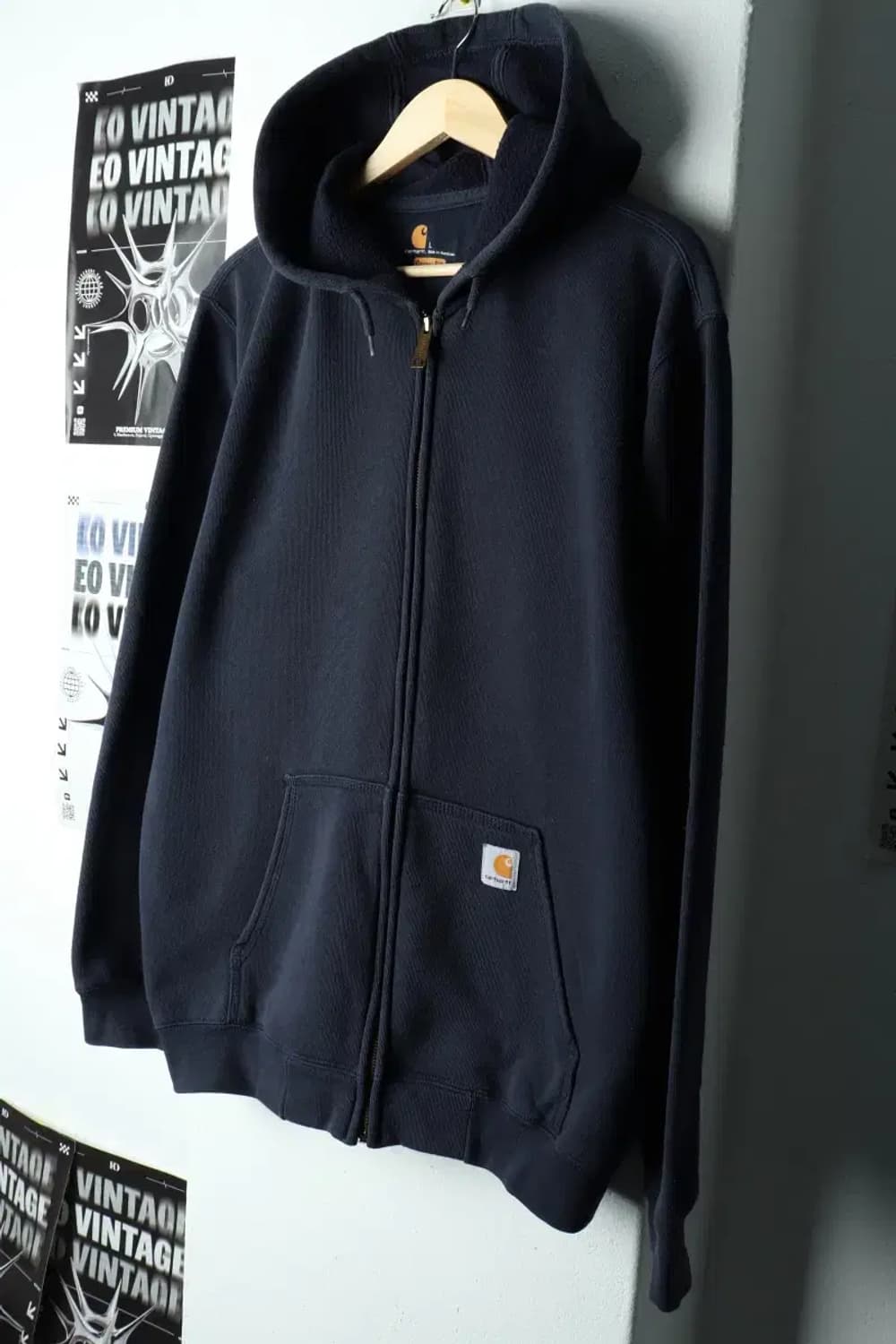 (L-XL) 칼하트 후드집업 네이비 기모 올드스쿨-15F7B 상품이미지1