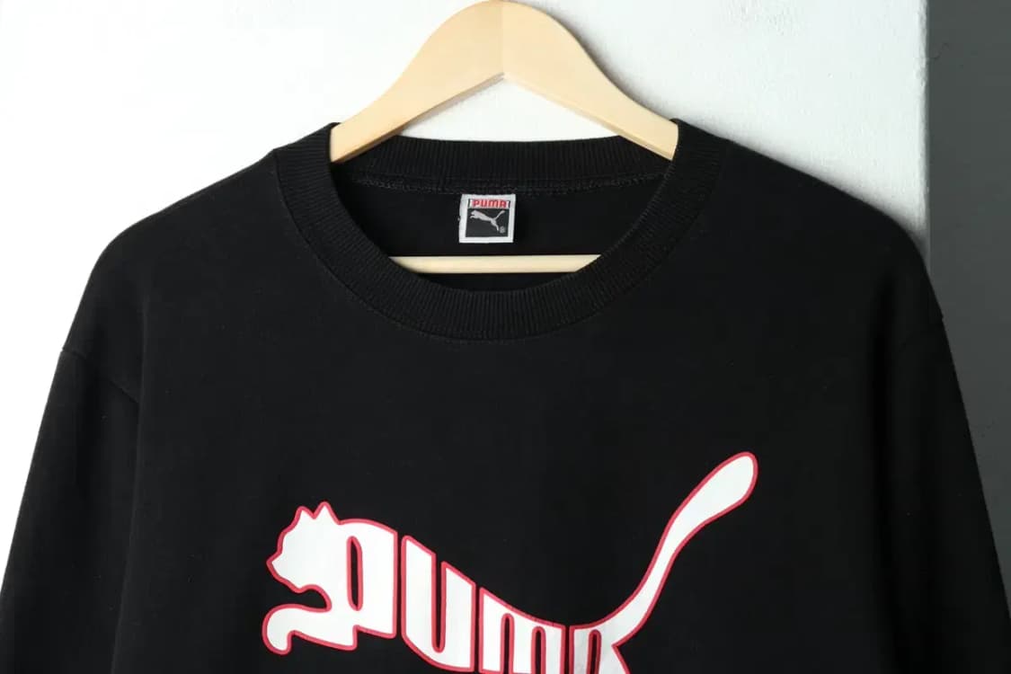 (S-M) 퓨마 맨투맨 티셔츠 시즌 빅로고 블랙 한정판 희귀-15F7D 상품이미지3
