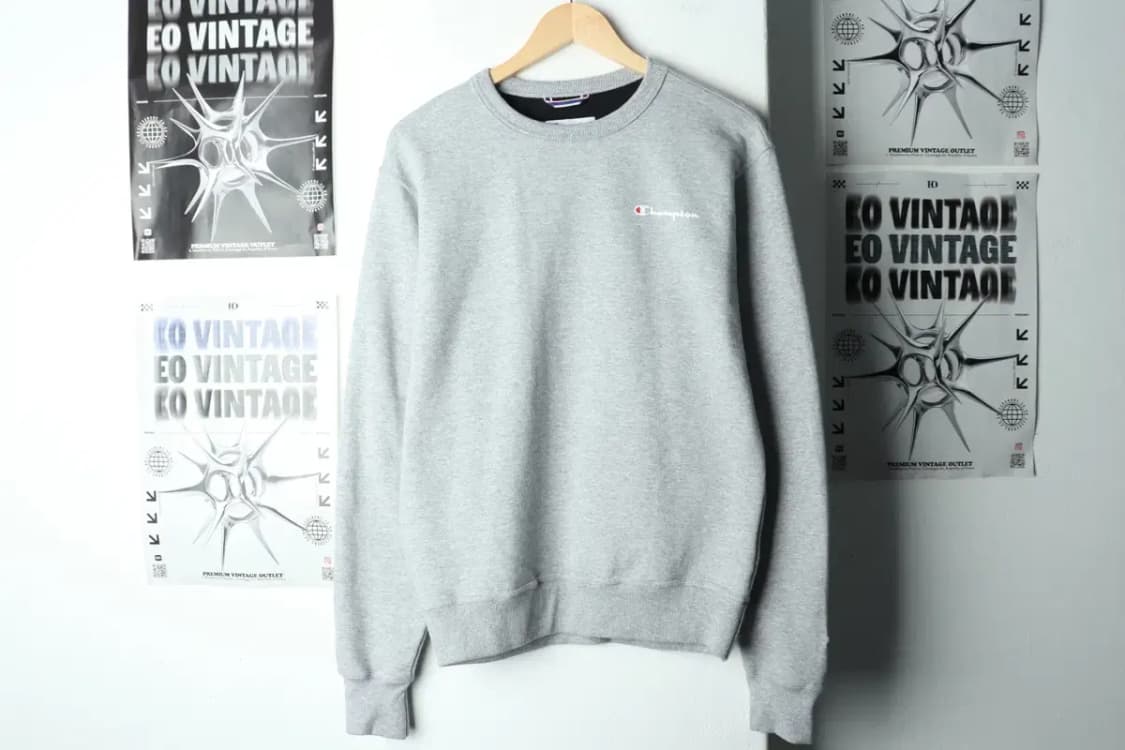 (S-M) 챔피온 맨투맨 티셔츠 그레이 기모 기본-15F7F 상품이미지2