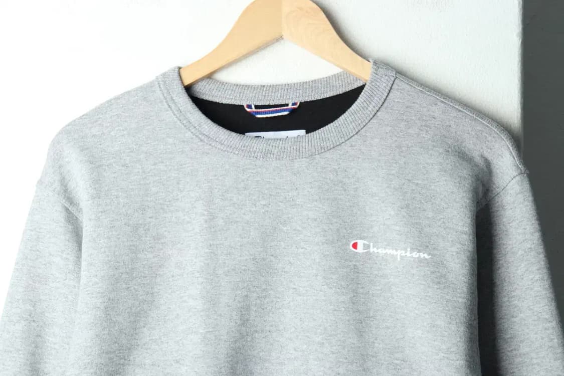 (S-M) 챔피온 맨투맨 티셔츠 그레이 기모 기본-15F7F 상품이미지3