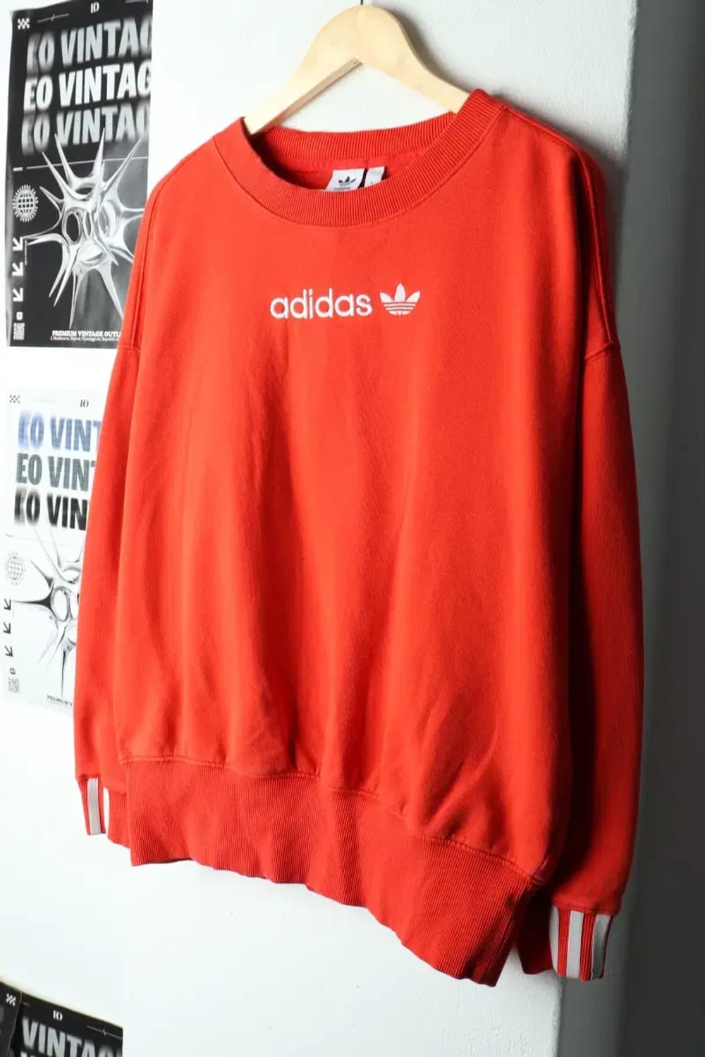 W(S) 아디다스 맨투맨 티셔츠 불꽃 오렌지 기모-15F80 상품이미지1