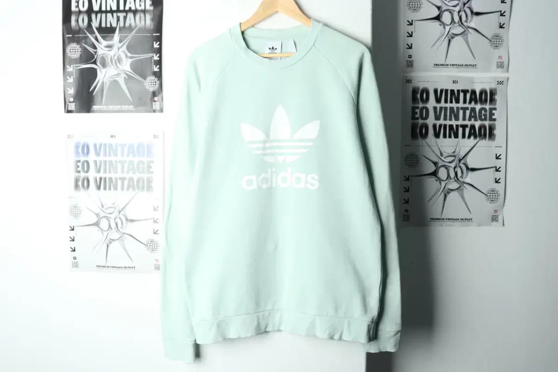 (L-XL) 아디다스 맨투맨 티셔츠 불꽃 빅로고 민트-15F82 상품이미지2