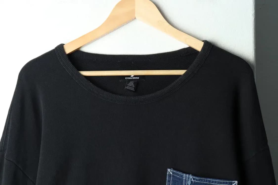 (L-XL) 컨버스 맨투맨 티셔츠 데님포켓 블랙 한정판 희귀-15F83 상품이미지3