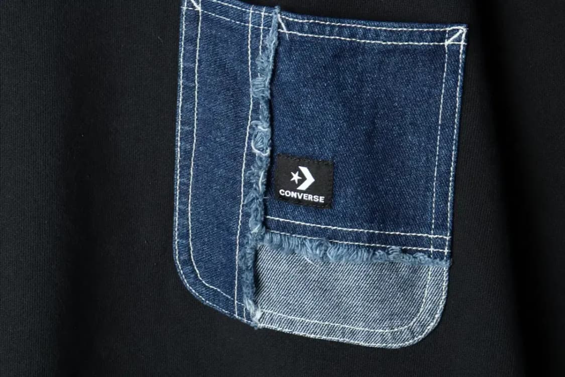 (L-XL) 컨버스 맨투맨 티셔츠 데님포켓 블랙 한정판 희귀-15F83 상품이미지5