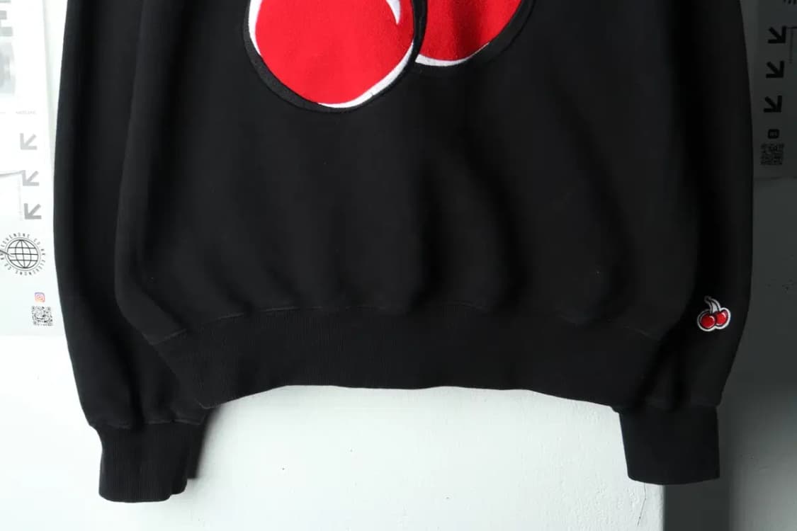 W(S-M) 키르시 맨투맨 티셔츠 빅로고 블랙 키치 기모-15F84 상품이미지4