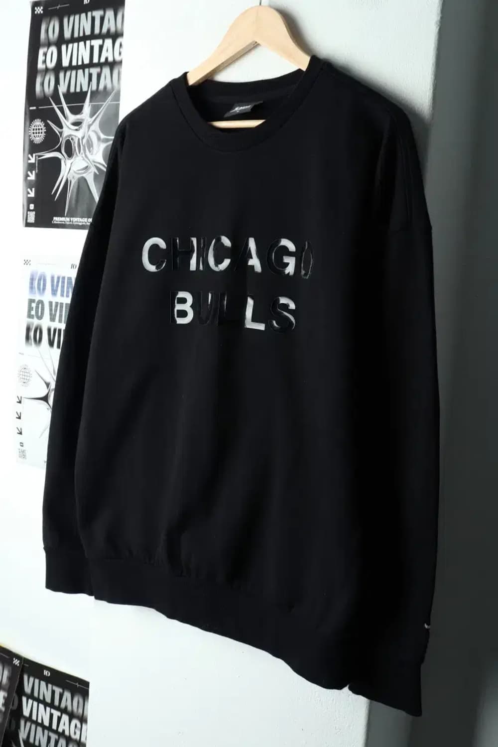 (M-L) NBA 엔비에이 맨투맨 티셔츠 시카고불스 올드스쿨-15F8B 상품이미지1