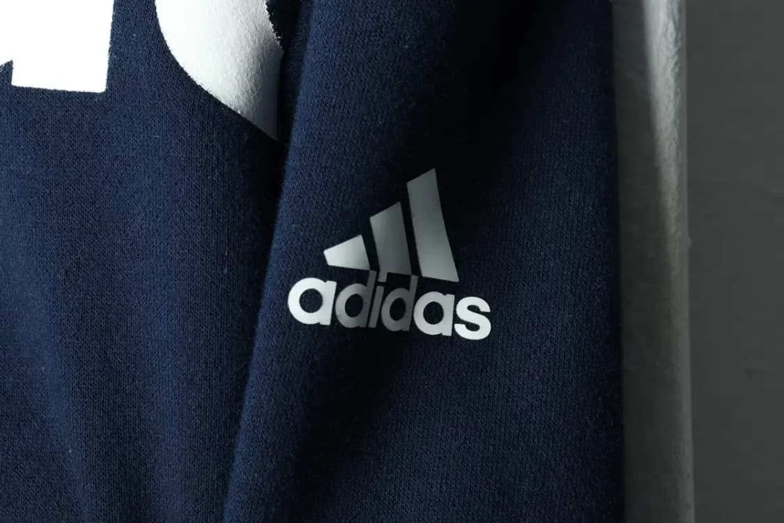 W(L) 아디다스 맨투맨 티셔츠 빅로고 네이비 기모-15F8D 상품이미지6