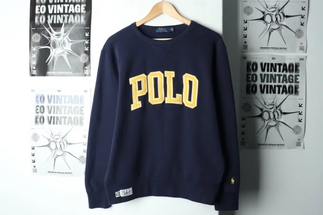 (M-L) 폴로 랄프로렌 맨투맨 티셔츠 엠보 빅로고 네이비-15F90 상품이미지2