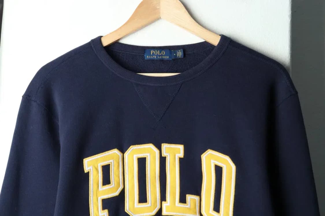(M-L) 폴로 랄프로렌 맨투맨 티셔츠 엠보 빅로고 네이비-15F90 상품이미지3