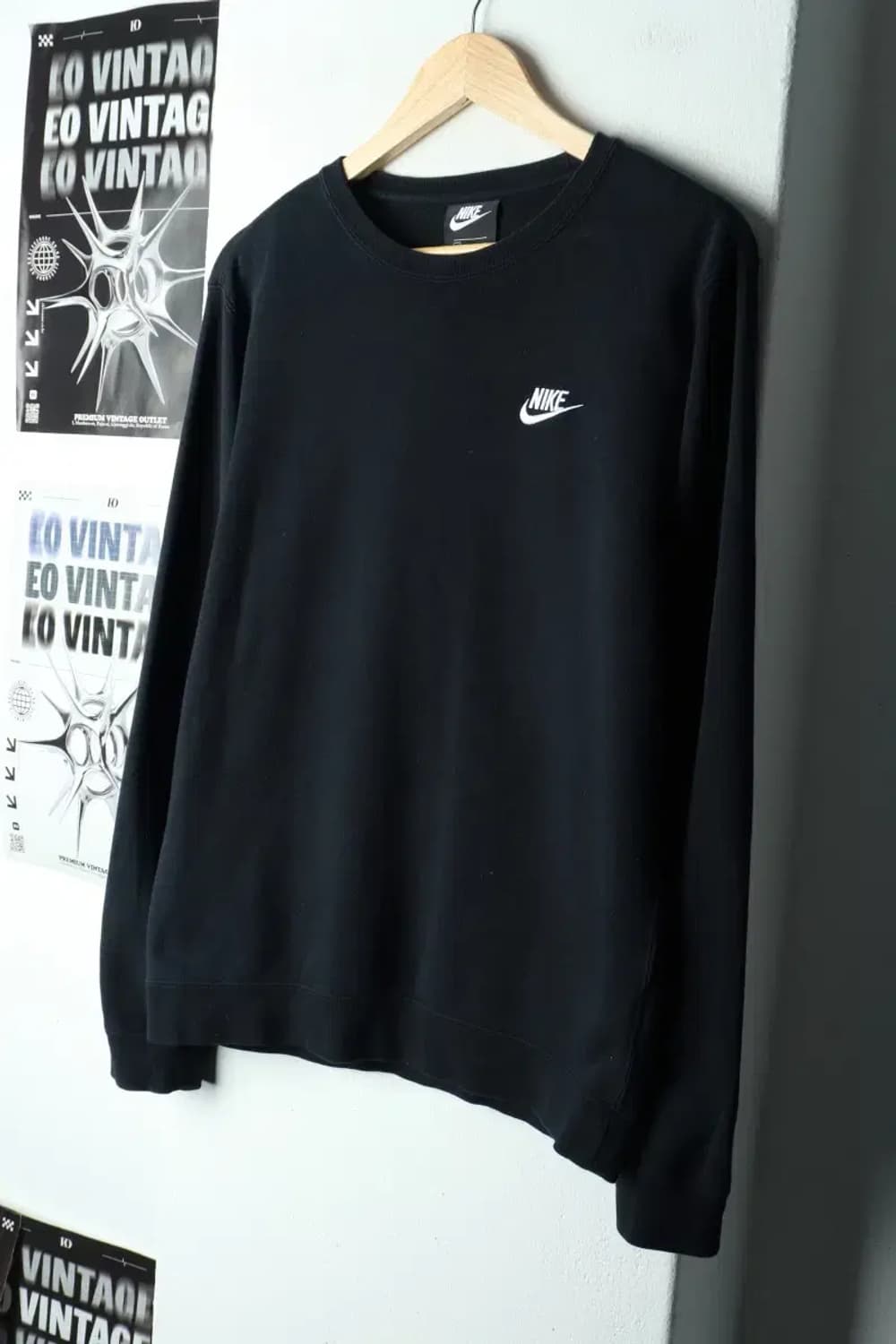 (M) 나이키 맨투맨 티셔츠 스우시 블랙 기본-15F94 상품이미지1