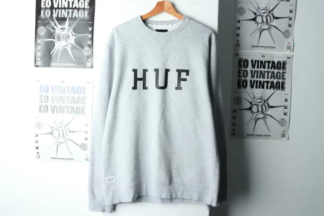 (L-XL) 허프 맨투맨 티셔츠 빅로고 그레이 기모 레디-16041 상품이미지2