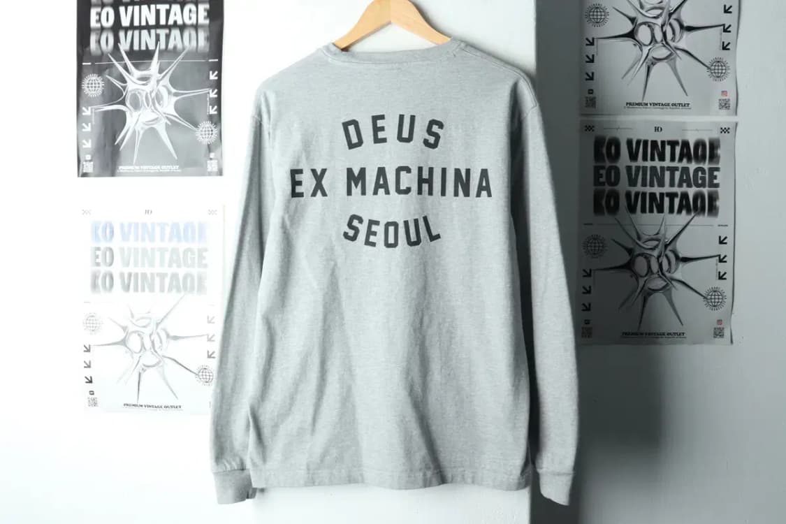 (M-L) 데우스 긴팔티셔츠 엑스마키나 서울 빅로고 그레이-16046 상품이미지6