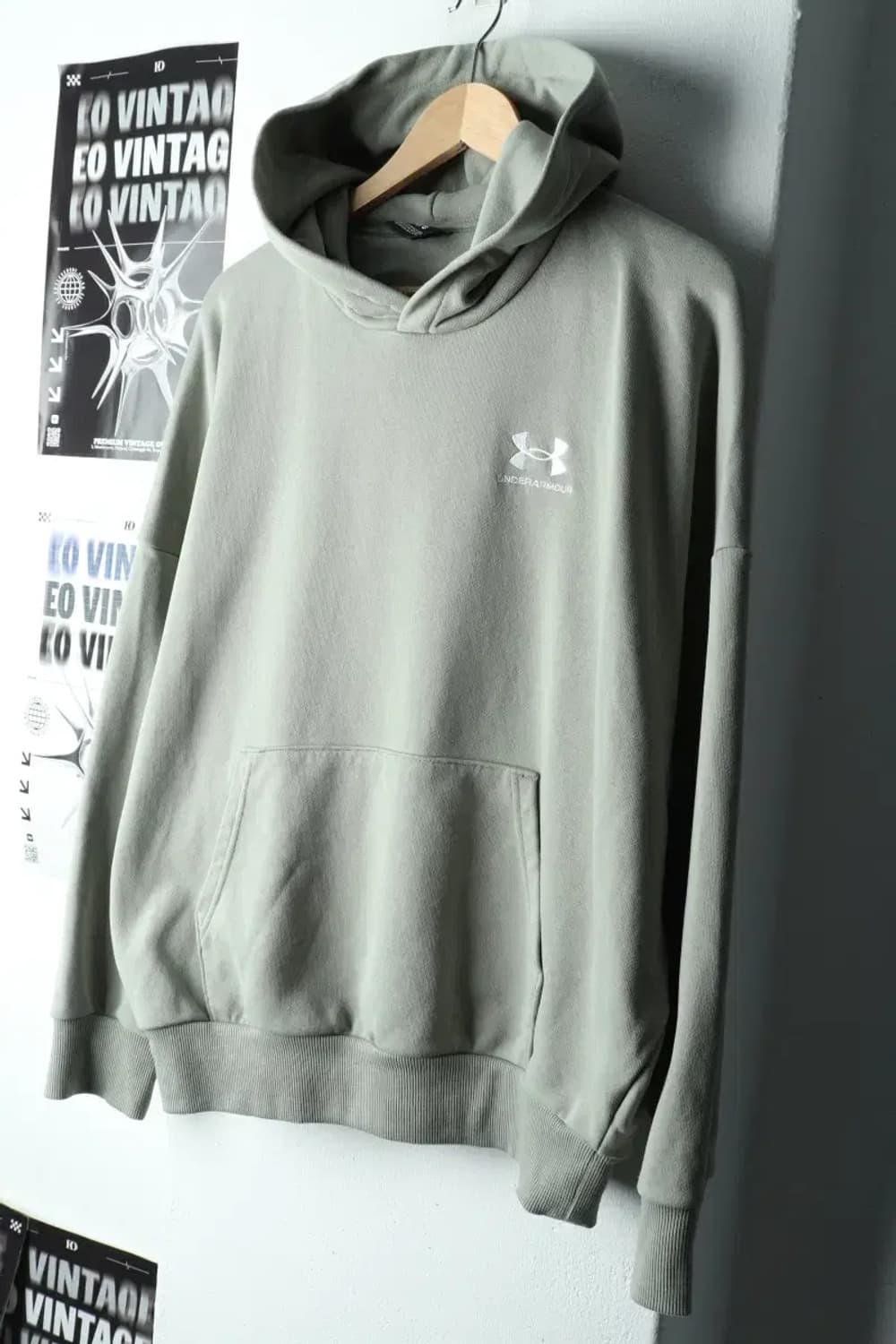 (L-XL) 언더아머 후드티셔츠 그린 올드스쿨-16047 상품이미지1