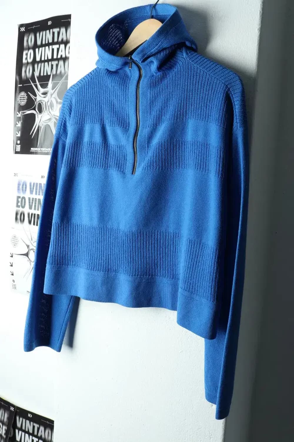 W(F) 시스템 후드티셔츠 한섬 반집업 니트-1604B 상품이미지1