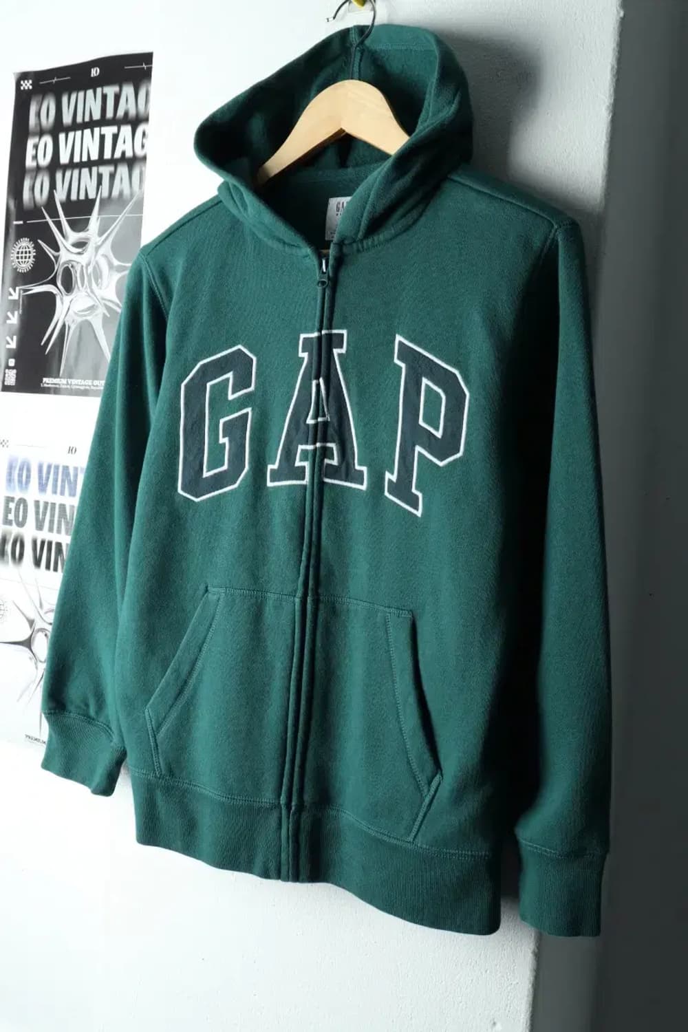 W(S) 갭 후드집업 빅로고 기모 그린-1604C 상품이미지1