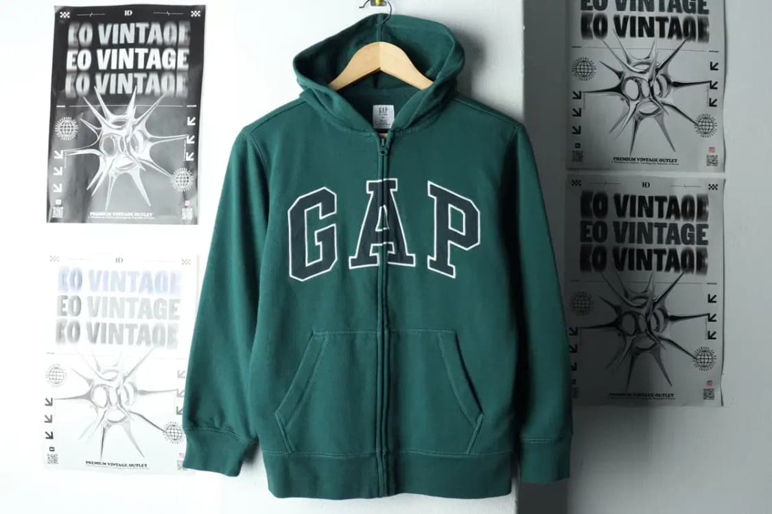 W(S) 갭 후드집업 빅로고 기모 그린-1604C 상품이미지2