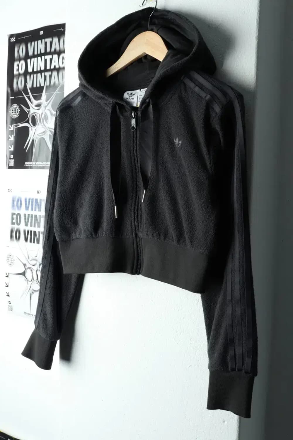 W(L-XL) 아디다스 후드집업 부클 타월 크롭 불꽃 한정판-1604E 상품이미지1