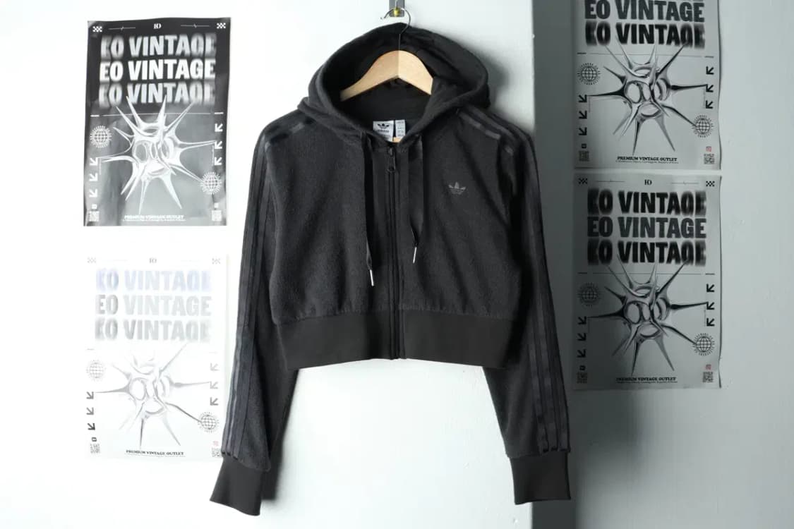 W(L-XL) 아디다스 후드집업 부클 타월 크롭 불꽃 한정판-1604E 상품이미지2