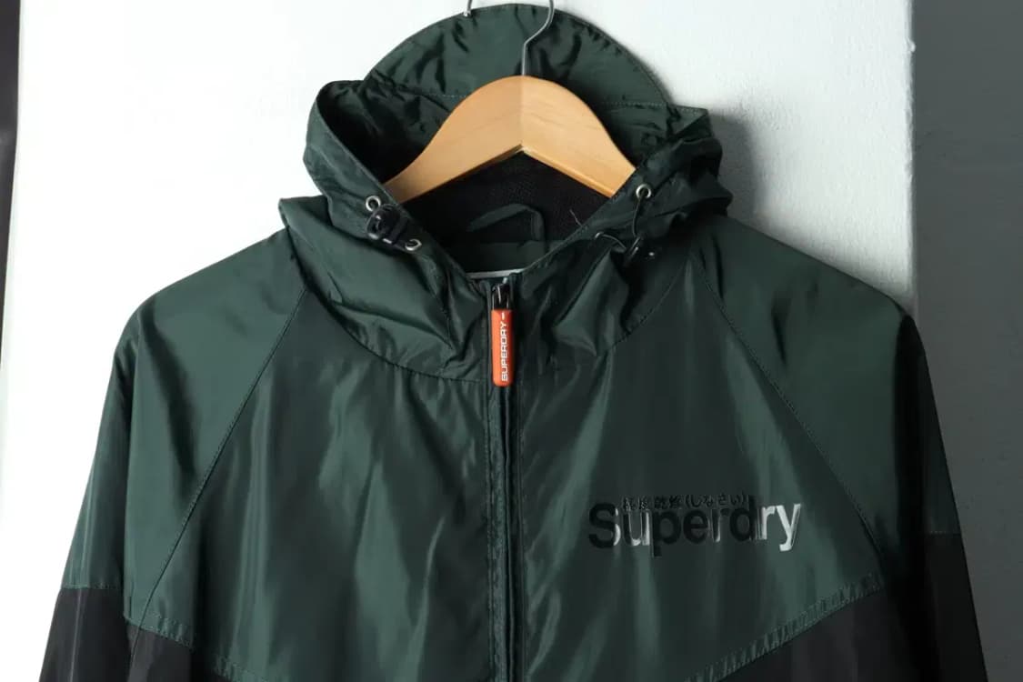 (L-XL) 슈퍼드라이 집업 바람막이 점퍼자켓 그린 올드스쿨-16052 상품이미지3
