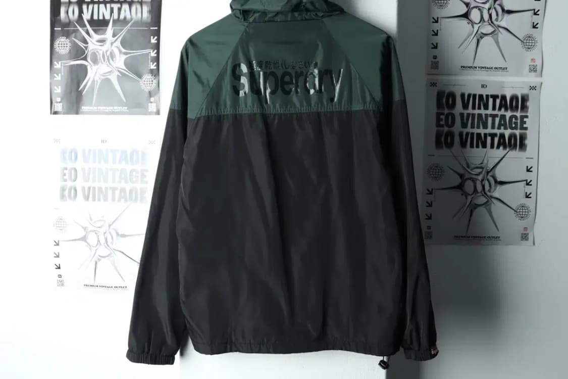 (L-XL) 슈퍼드라이 집업 바람막이 점퍼자켓 그린 올드스쿨-16052 상품이미지7