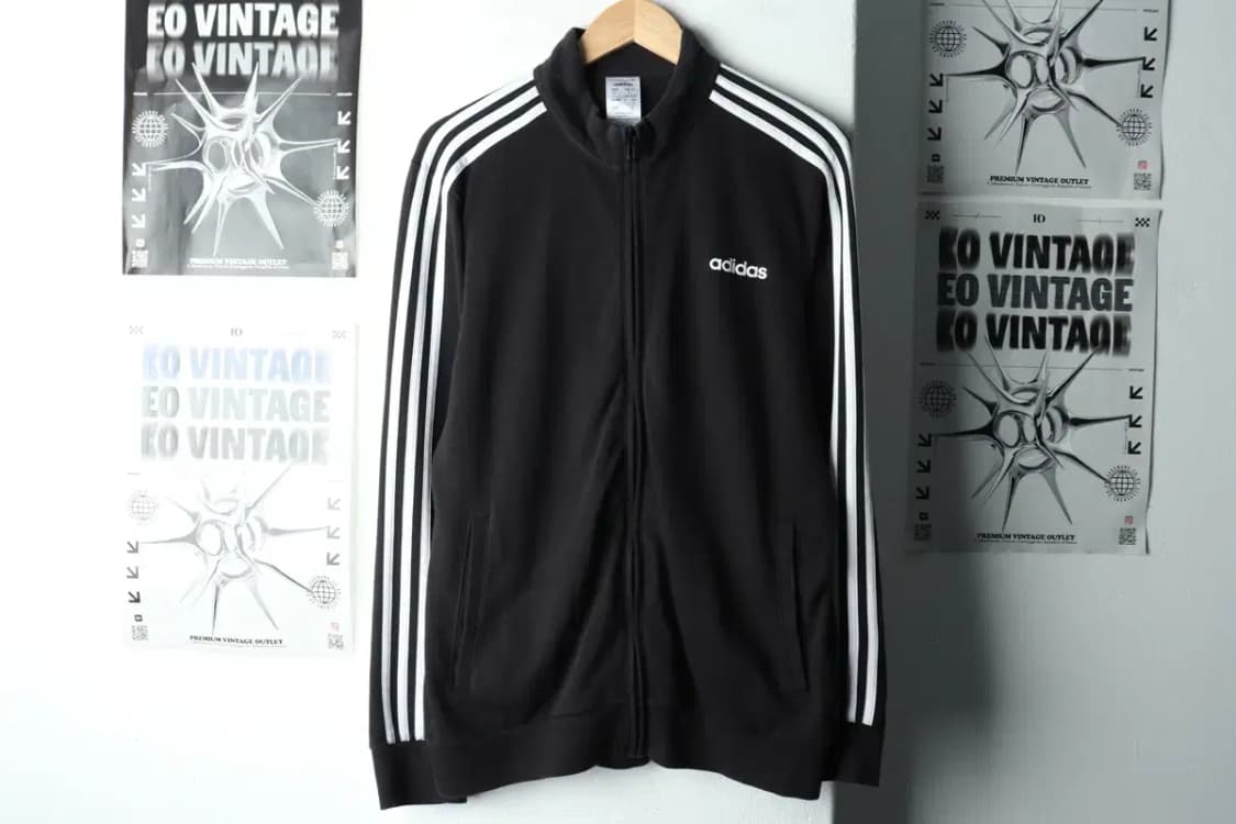 (XL) 아디다스 집업져지 트랙탑 블랙 삼선 면-16057 상품이미지2