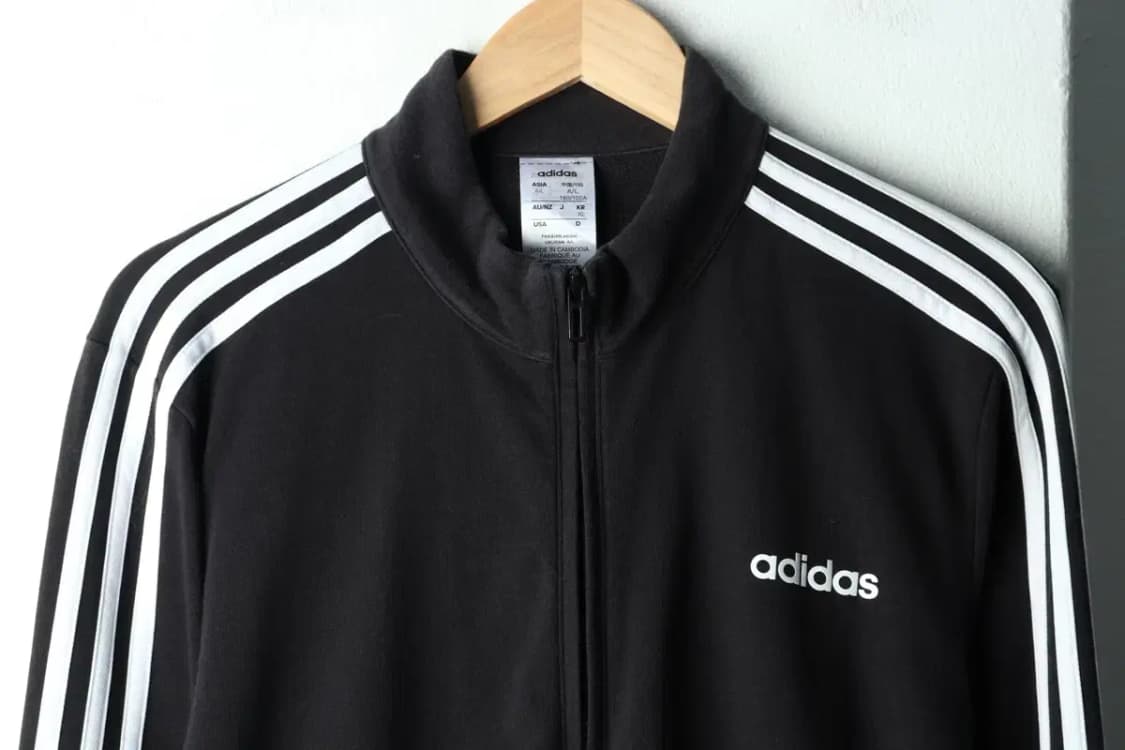 (XL) 아디다스 집업져지 트랙탑 블랙 삼선 면-16057 상품이미지3