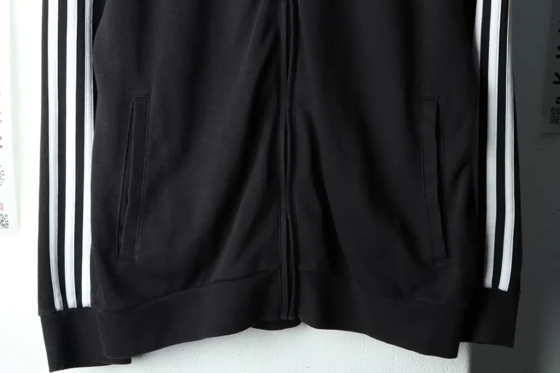 (XL) 아디다스 집업져지 트랙탑 블랙 삼선 면-16057 상품이미지4