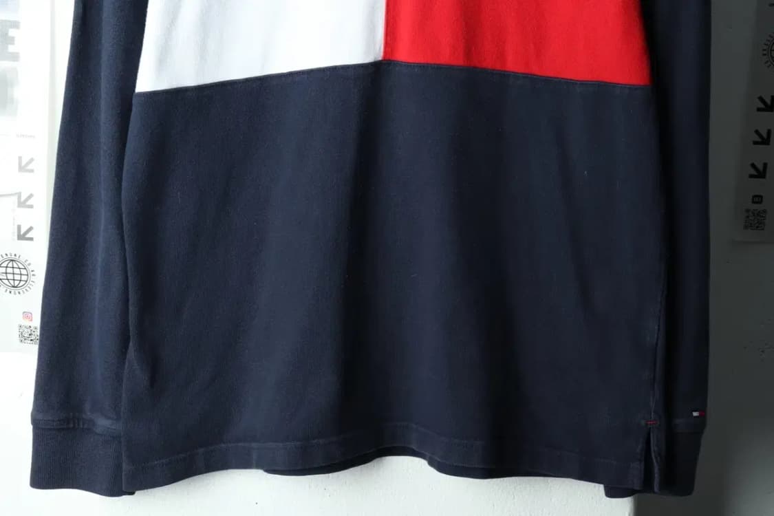 (M) 타미힐피거 카라 긴팔티셔츠 사용감 네이비 올드스쿨-16061 상품이미지4