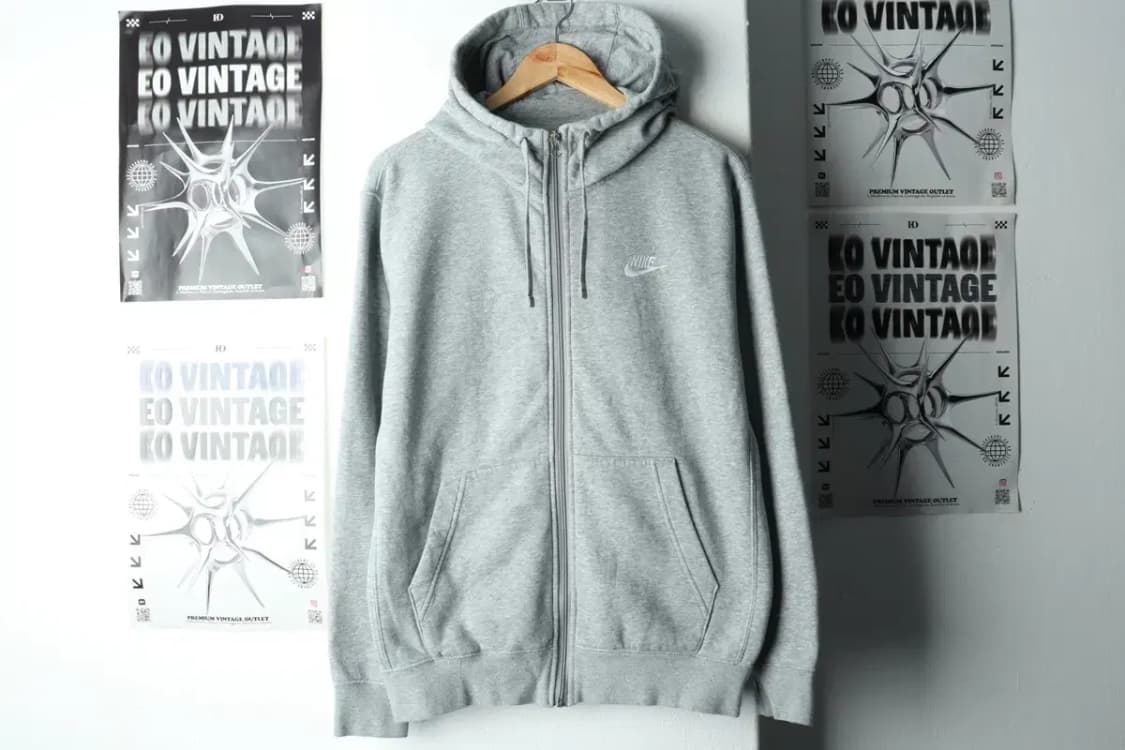 (M-L) 나이키 후드집업 그레이 기모 올드스쿨-16069 상품이미지2