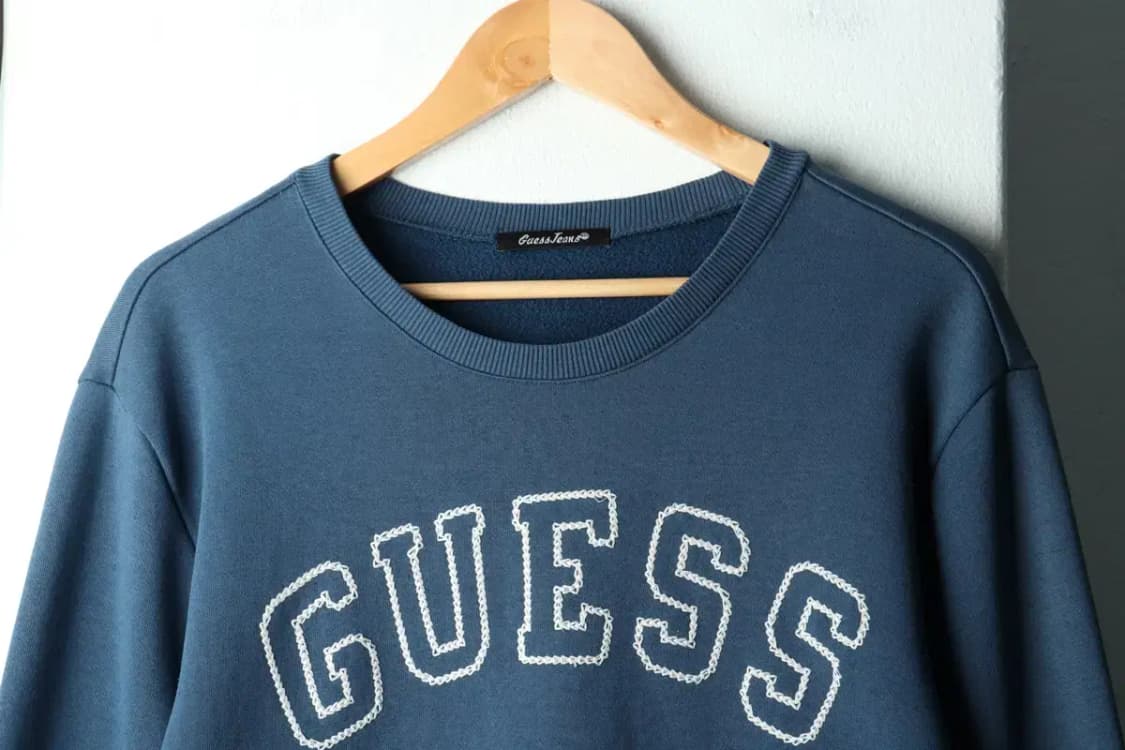 (XL) 게스 맨투맨 티셔츠 빅로고 스티치 블루-16019 상품이미지3