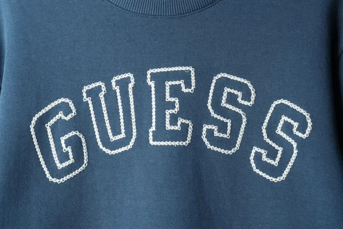 (XL) 게스 맨투맨 티셔츠 빅로고 스티치 블루-16019 상품이미지5