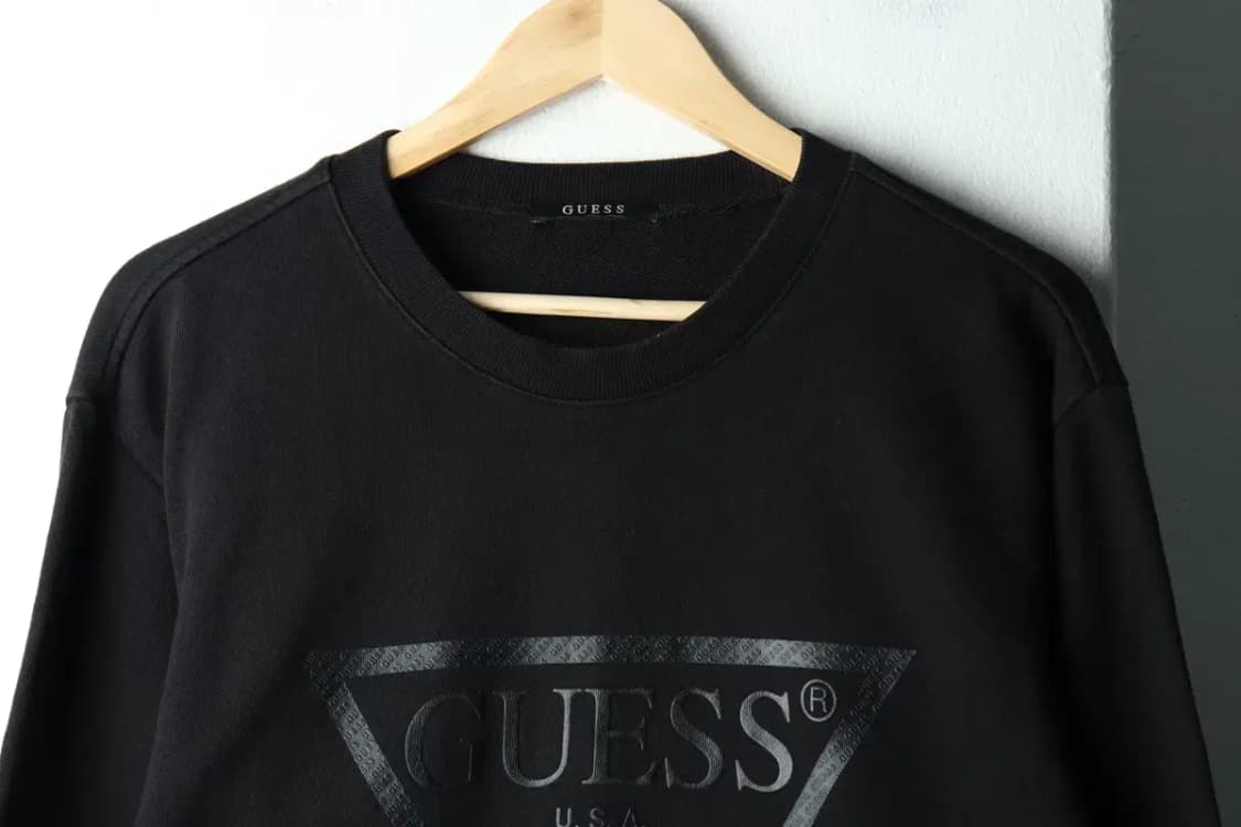 (XL) 게스 맨투맨 티셔츠 빅로고 블랙-1601A 상품이미지3