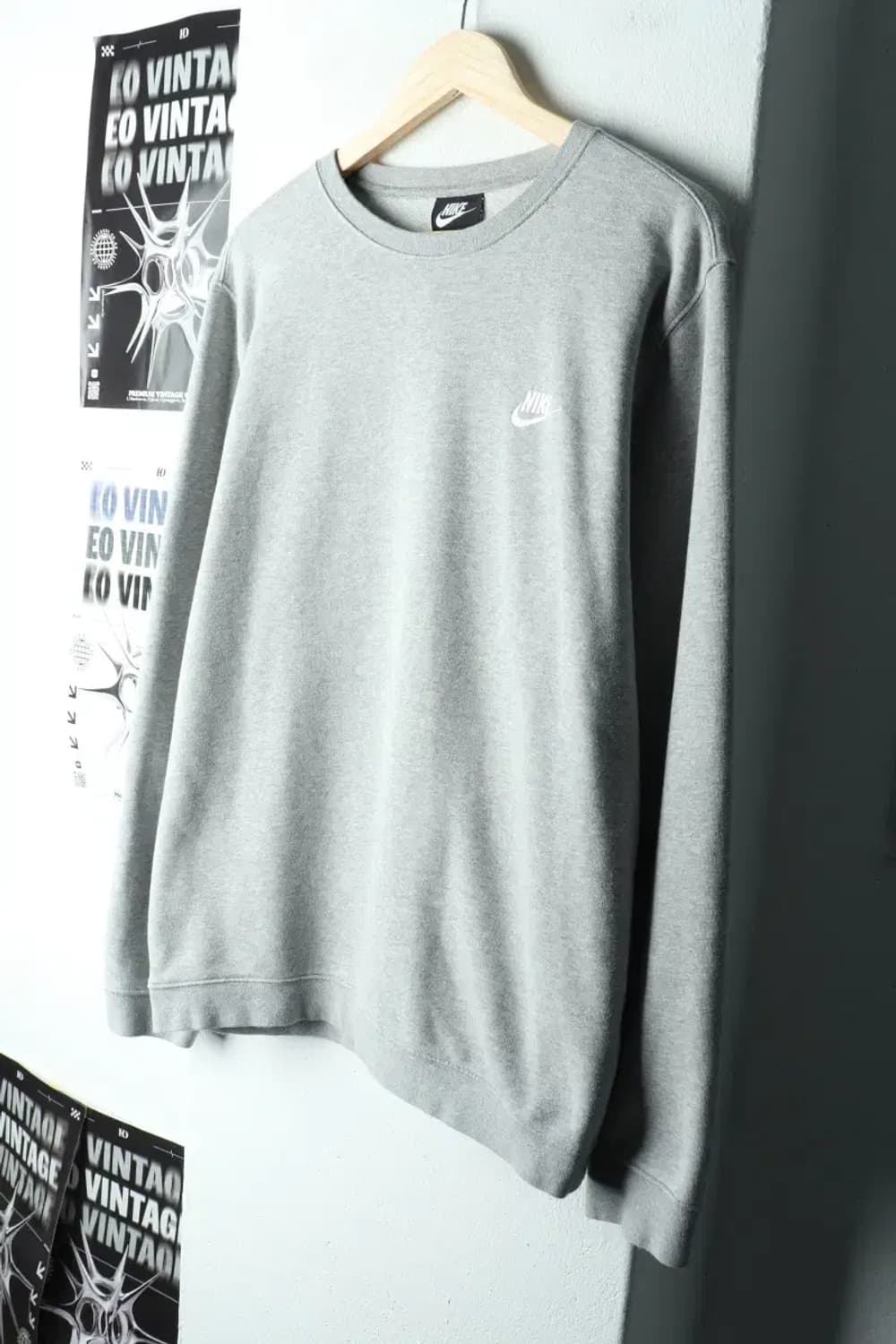 (2XL) 나이키 맨투맨 티셔츠 빅사이즈 그레이 기본-1601B 상품이미지1