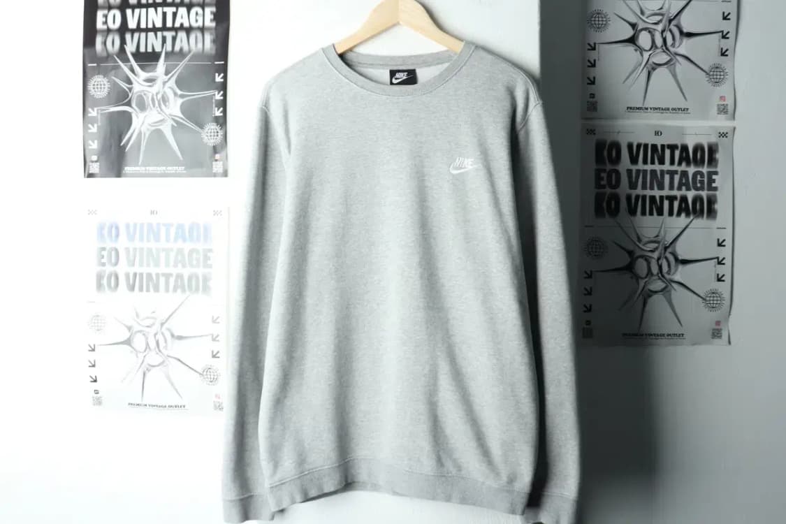 (2XL) 나이키 맨투맨 티셔츠 빅사이즈 그레이 기본-1601B 상품이미지2