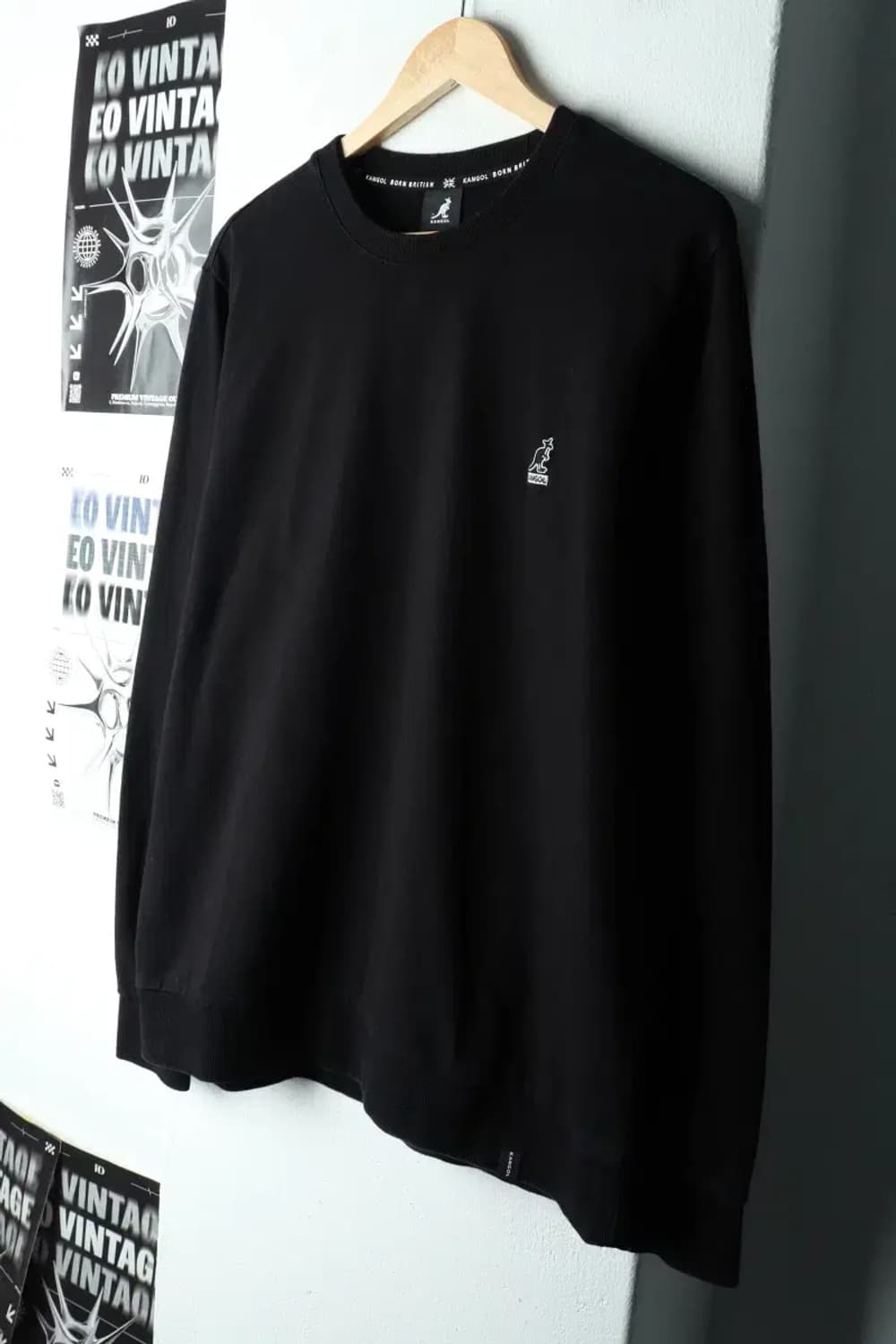 (XL) 캉골 맨투맨 티셔츠 블랙 로고 올드스쿨-1601C 상품이미지1