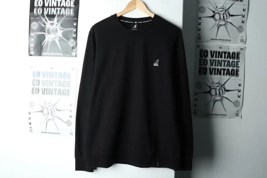 (XL) 캉골 맨투맨 티셔츠 블랙 로고 올드스쿨-1601C 상품이미지2