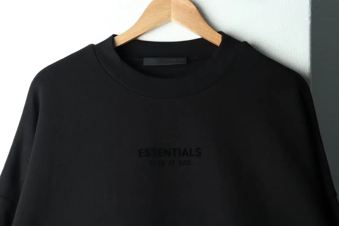 (L-2XL) 피오브갓 맨투맨 티셔츠 에센셜 블랙 기모-1601D 상품이미지3