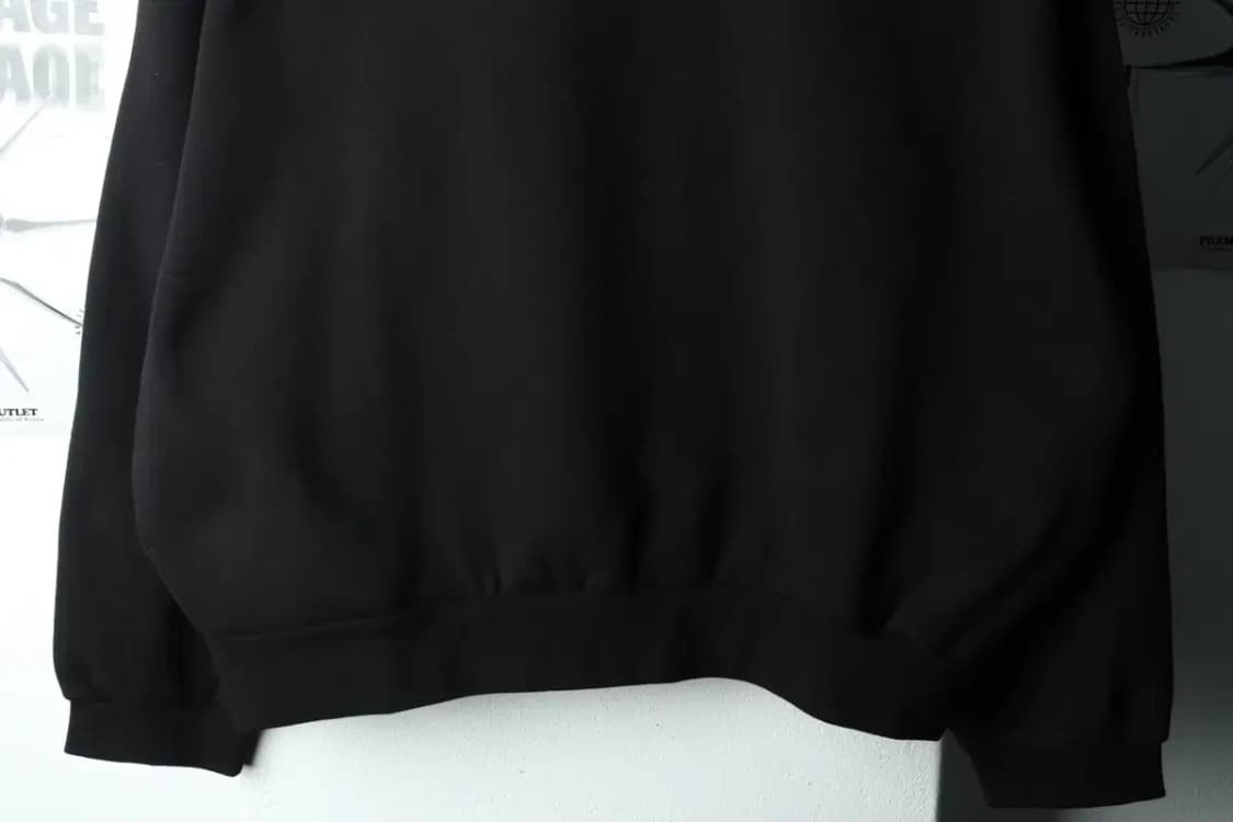 (L-2XL) 피오브갓 맨투맨 티셔츠 에센셜 블랙 기모-1601D 상품이미지4