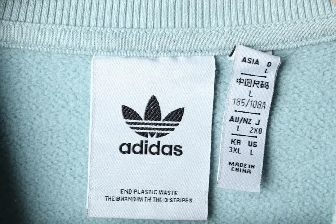 (3XL) 아디다스 맨투맨 티셔츠 빅사이즈 연블루 기모-1601E 상품이미지6