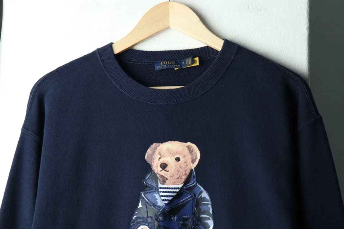 W(M-L) 폴로 랄프로렌 맨투맨 티셔츠 페도라 베어 네이비-1601F 상품이미지3