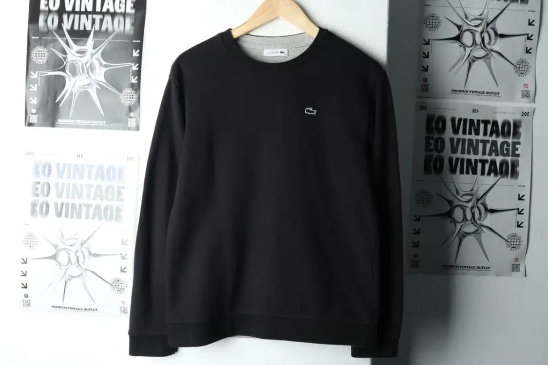 W(M) 라코스테 맨투맨 티셔츠 스몰로고 블랙-16021 상품이미지2