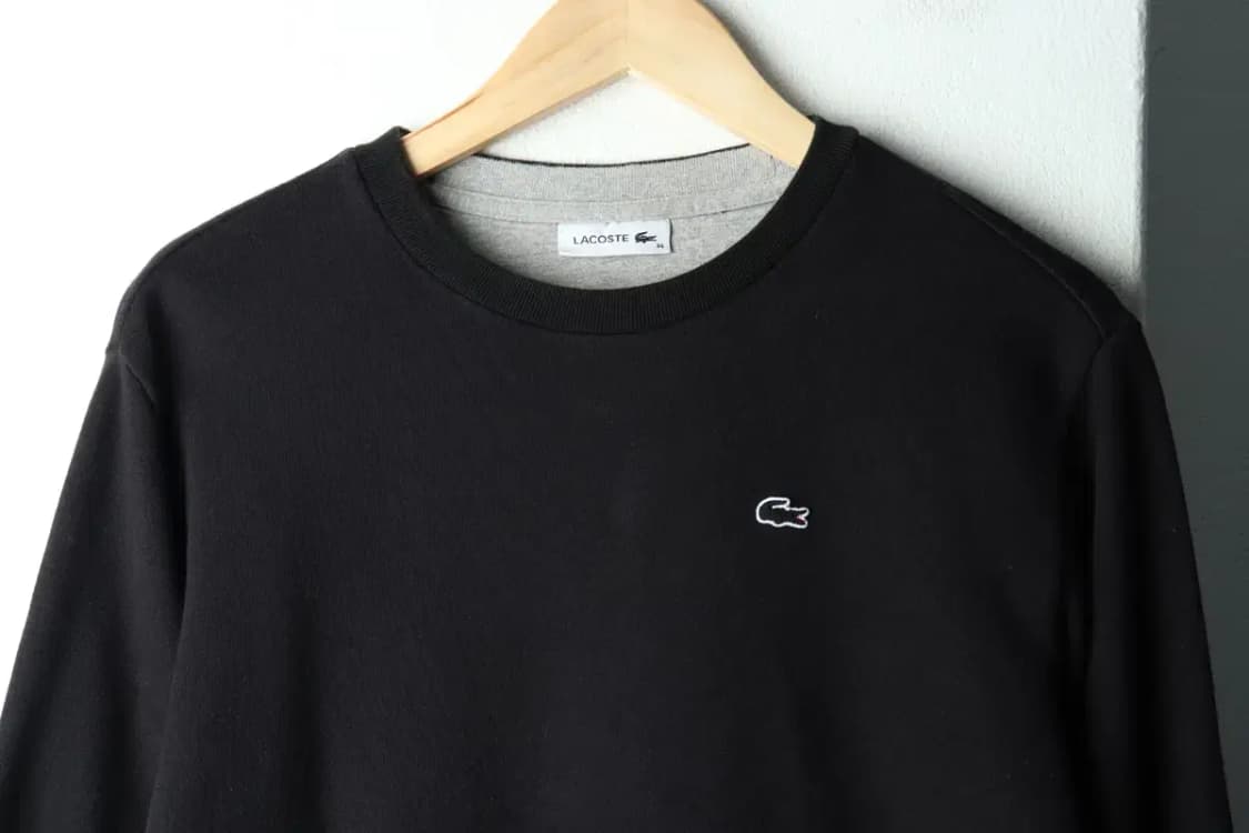 W(M) 라코스테 맨투맨 티셔츠 스몰로고 블랙-16021 상품이미지3
