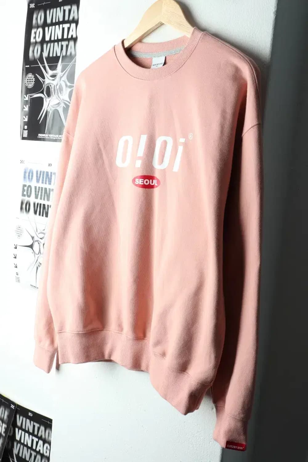 W(M) 오아이오아이 맨투맨 티셔츠 연핑크 올드스쿨-16022 상품이미지1